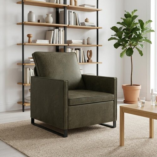 Fotelja Maslinasto zelena 70 x 81 x 82 cm Umjetni sued Cene