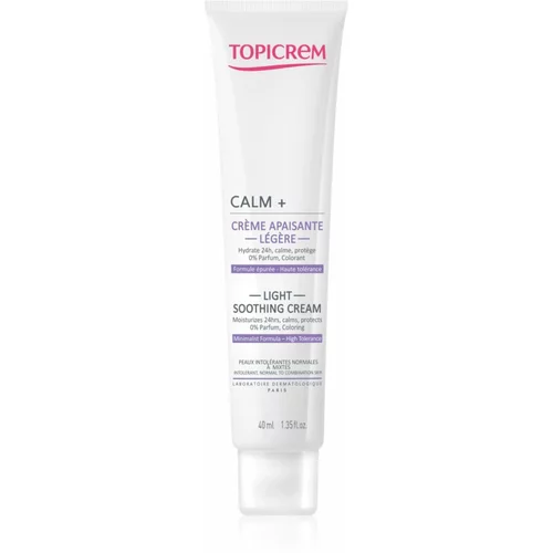 Topicrem Calm+ Light Soothing Cream dnevna krema za obraz za normalno kožo 40 ml za ženske