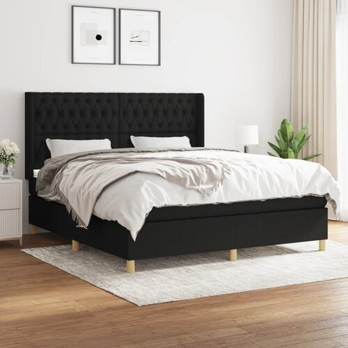 The Living Store Box spring postelja z vzmetnico črna 180x200 cm blago - Box Spring Postelja, (21512096) Cene
