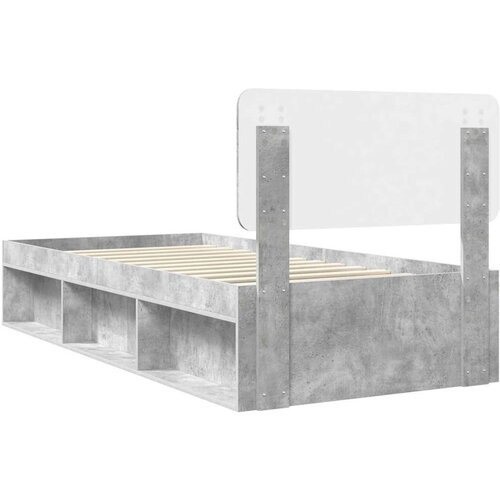  Okvir za krevet Beton 90 x 200 cm Čvrsto borovo drvo Slike