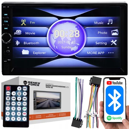  12-24V 2DIN LCD touch auto radio 4x50W USB Bluetooth + daljinski