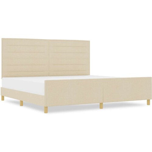  Krem Tkaninski Krevet 200x200 cm Slike