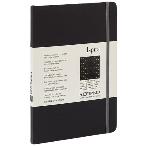  Ispira, notes maki povez, 96 lista, Fabriano, odaberite motiv A5 Tačke Crna Slike