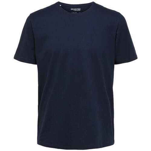 Selected Majice & Polo majice Noos Pan Linen T-Shirt - Navy Blazer Modra Cene