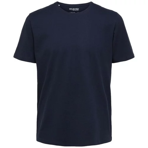 Selected Majice & Polo majice Noos Pan Linen T-Shirt - Navy Blazer Modra