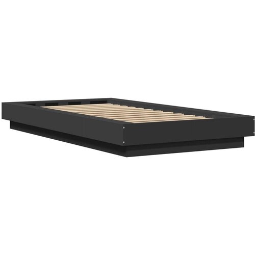 VidaXL okvir za krevet s led svjetlima crni 90 x 200 cm drveni Slike