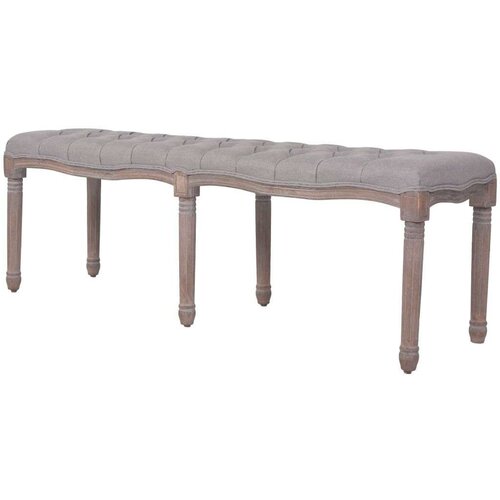  Klupa od tkanine i masivnog drva 150 x 40 x 48 cm tamnosiva Cijene