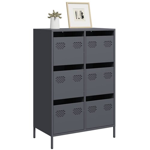  Visoka komoda antracit 68x39x101,5 cm od čelika Cene