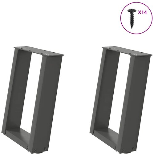  Noge za klub stolić U-oblik 2 kom antracit 38 x (42-43) cm čelik Cijene
