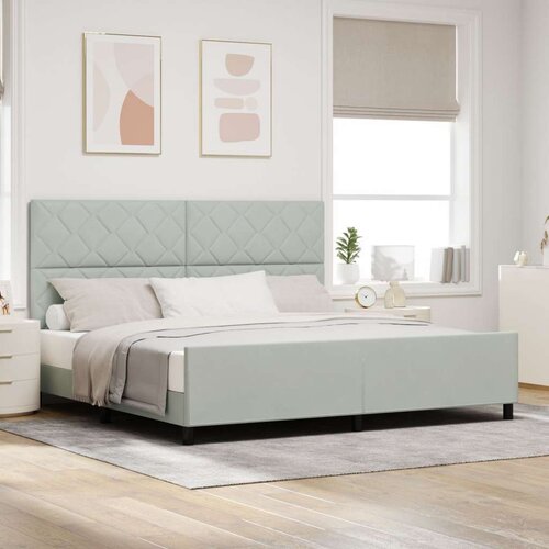VidaXL krevet svjetlosiva 200x200 cm bar&amp;scaron;un Slike