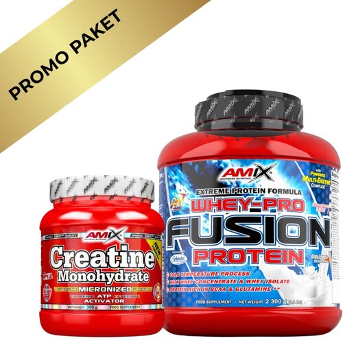 Amix Paket: Creatine Monohydrate + Whey-Pro FUSION - Ultimativni Duo za Napredak Cene