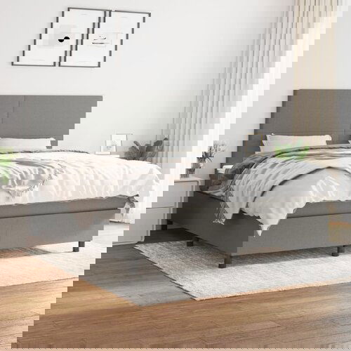 The Living Store Box spring postelja z vzmetnico temno siva 160x200 cm blago - Box Spring Postelja, (21520834) Slike
