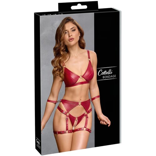 Cottelli Bondage sijoči komplet z naramnicami za roke (rdeč) Slike