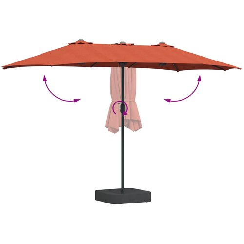  Vrtni suncobran Terakota 385 x 209 x 244 cm Poliester Slike