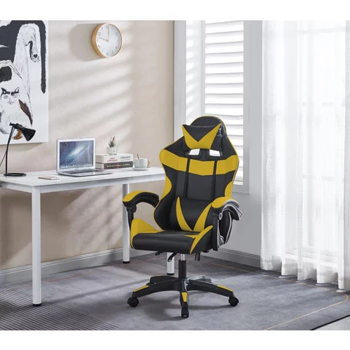  Uredska stolica DOLY žuta- crna umjetna koža