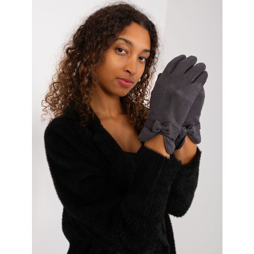 Fashion Hunters Dark grey insulated women's gloves Slike