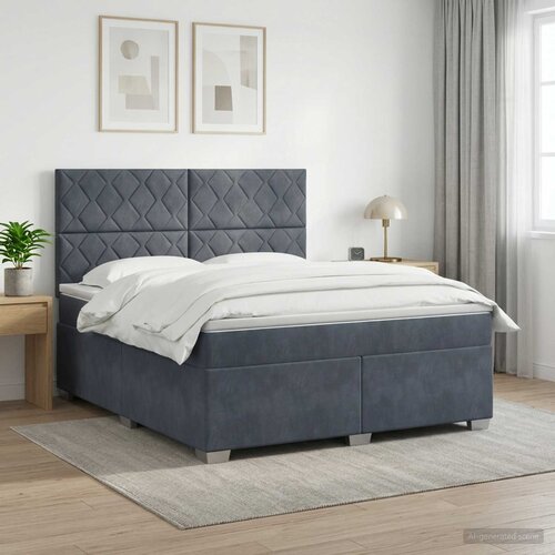 Boxspring krevet s madracem Tamnosiva 140 x 190 cm Bar&scaron;un Cijene