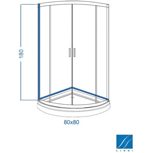 Linni classic tu&amp;scaron; kabina polukružna - R80x180 cm Slike