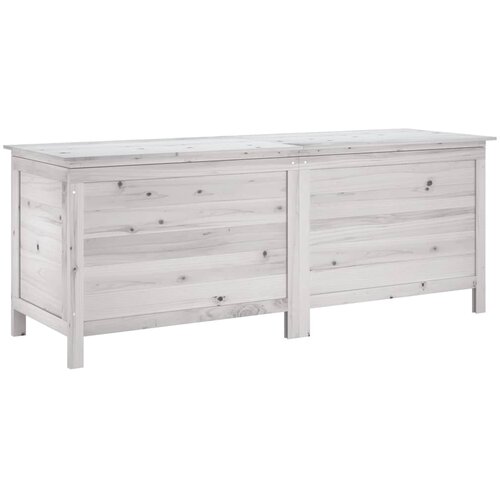  Vrtna kutija za pohranu bijela 150x50x56,5 cm masivna jelovina Slike