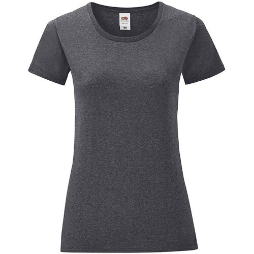 Fruit Of The Loom Iconic Grey Women's T-shirt in combed cotton Cene