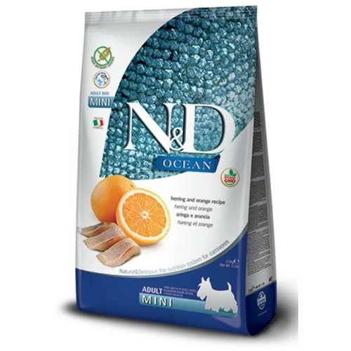 Farmina N&D Ocean hrana za pse - Haringa i narandža (Adult, MINI) 800g Slike