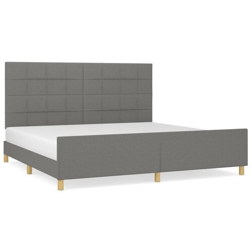 VidaXL Posteljni okvir z vzglavjem temno siv 200x200 cm blago, (20788491) Slike