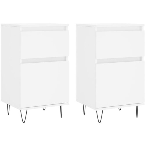 Maison Chic Komoda - Predalnik 2 kosa bela 40x35x70 cm inženirski les, (21720444) Slike