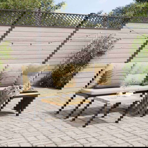  Set vrtnih klupa s jastucima 3 kom crni čelik obložen prahom Cene