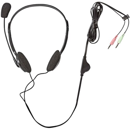 Oem Nedis, PC slušalke na ušesne stereo dvojni Jack 3.5mm z zložljivim mikrofonom, Črna, (5000228714) Cene