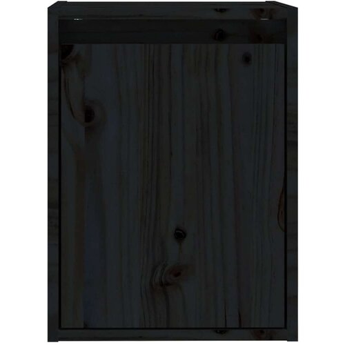 VidaXL Stenska omarica 2 kosa črna 30x30x40 cm trdna borovina Slike