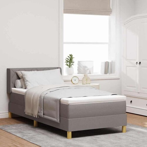  Boxspring - Krevet s oprugama s madracem Sivo-smeđa 90 x 190 cm tkanina Cene