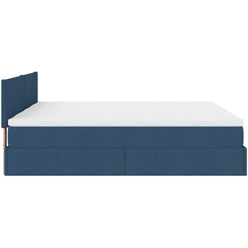  Ottoman krevet s madracima plavi 160x200 cm tkanina Slike
