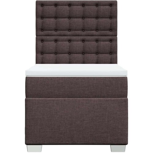 VidaXL Krevet s oprugama i madracem tamnosmeđi 100 x 200 cm od tkanine Slike