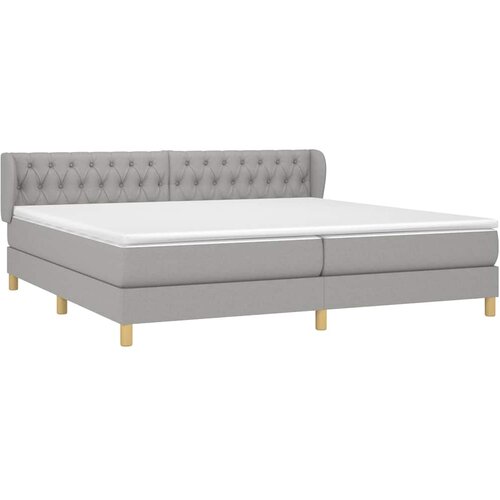  Krevet s oprugama i madracem svjetlosivi 200 x 200cm od tkanine Slike