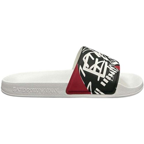 Ea7 Emporio Armani Visibility Logo Slides White/Red Rings Print Bijela Cijene