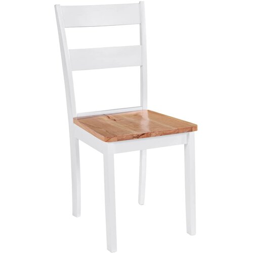 Maison Chic Jedilni stoli - Vzorci stoli 4 kosi beli trdni kavčukovec A642, (22032035) Cene