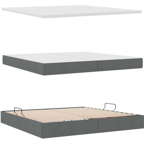  Krevet s madracem i skladi&amp;scaron;tem Tamno siva 200 x 200 cm Slike
