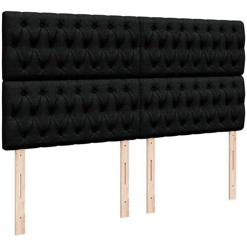 VidaXL Otomanski okvir kreveta s madracima crni 200x200cm od tkanine Slike