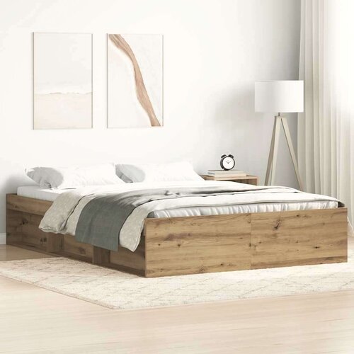 VidaXL Okvir kreveta bez madraca 120x190 cm konstruirano drvo Slike