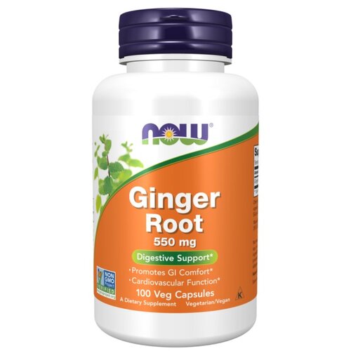 Now Foods Korenina Ingverja, Ginger Root, NOW, 550 mg (100 kapsul) Cene