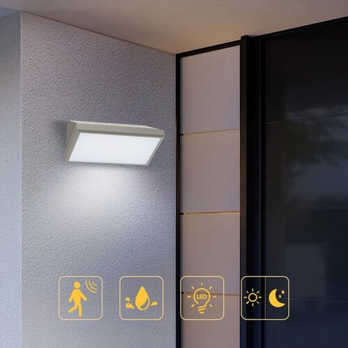  Brilagi-LED Spolja&amp;scaron;nje zidno svetlo sa senzorom TRIANGLE LED/20W/230V sivo IP65 Slike
