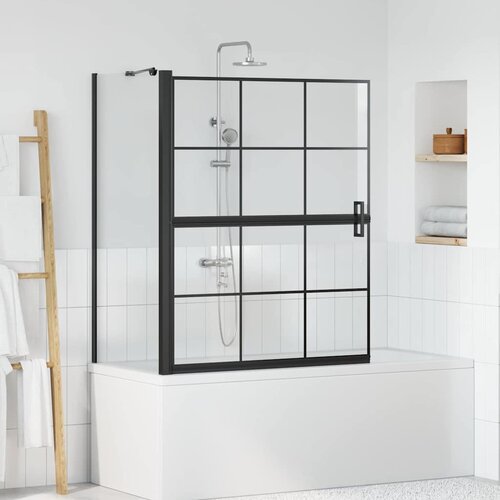 vidaXL Ekran za kadu i tu&scaron; Crna i prozirna 100 x 67 x 129.5 cm Cijene