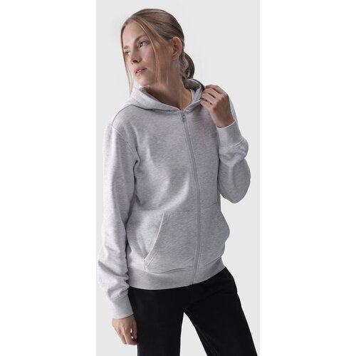 4f Women&amp;#039;s Hoodie Zippered Cotton Gray 4FWMM00TSW Slike