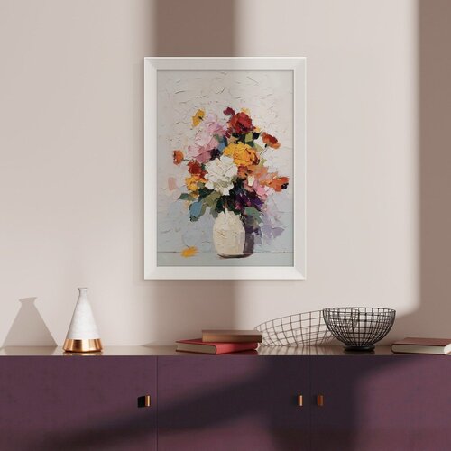 Styler Tiskana slika z okvirjem 56x75 cm White Vase &amp;ndash; Slike