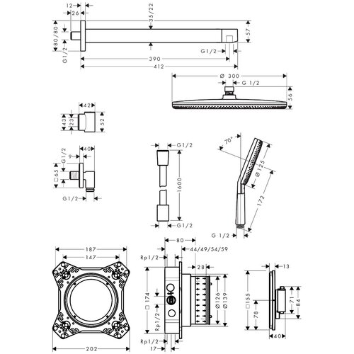 Hansgrohe 24630670 Raindance Alive S Design ShowerSet 300 termostatski podometni komplet za tuš Cene