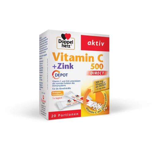 Doppelherz Aktiv Vitamin C 500 + cink Direkt DEPO, granulat v vrečkah