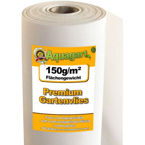 Aquagart 80 m&amp;sup2; vrtni flis plevel flis plevel folija za mulčenje 150 g/m&amp;sup2; bela 2 m &amp;scaron;iroka, (22074047) Slike