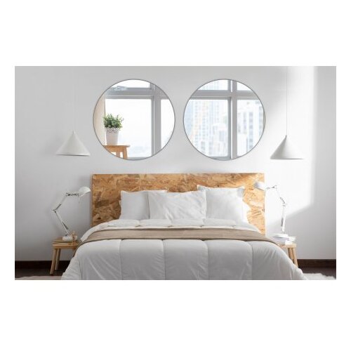 Hanah home ogledalo round double diameter: 40 cm silver Slike