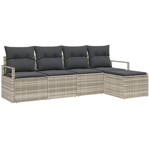  Set sofe s jastukom 5 pcs Svjetlosiva poliratan Slike