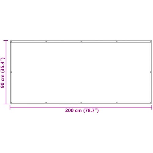  Balcony ekran 90 x 200 cm PU prekriveni oksford alu Slike